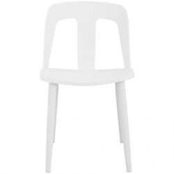 Krzesło plastikowe nowoczesne ze stalowymi nogami do 150 kg 2 szt. białe