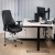 Fotel biurowy tapicerowany na kółkach obrotowy regulowany czarny