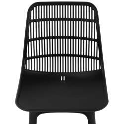 Krzesło nowoczesne plastikowe z oparciem ażurowym 2 szt. czarne