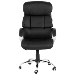 Fotel krzesło biurowe obrotowe regulowane z funkcją odchylenia do 180 kg CZARNY