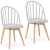 Krzesło skandynawskie nowoczesne z oparciem szczebelkowym 2 szt. białe