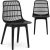 Krzesło nowoczesne plastikowe z oparciem ażurowym 2 szt. czarne