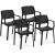 Krzesło nowoczesne plastikowe ażurowe do gabinetu biura 4 szt. czarne