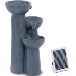 Fontanna kaskada ogrodowa solarna z oświetleniem LED 3 misy 3 W