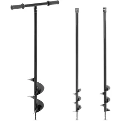 Wiertnica świder ręczny do ziemi 3 wiertła śr. 80 mm 100 mm 150 mm gł. do 100 cm