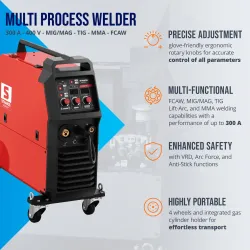 Spawarka wielofunkcyjna MIG/MAG TIG MMA FCAW 300 A 400 V
