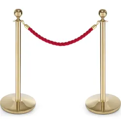 Słupek odgradzający stalowy złoty bez podstawy wys. 93cm - Hendi 810439