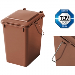 Kosz pojemnik do segregacji sortowania śmieci i BIO odpadków - brązowy 10L