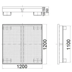 Wanna wychwytowa metalowa na 4 beczki 200L 120x120cm