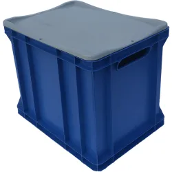 POJEMNIK MAGAZYNOWY 400x300x320 NIEBIESKI Z POKRYWĄ
