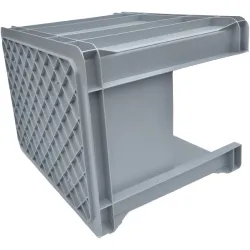 POJEMNIK Z OKNEM INSPEKCYJNYM 400x300x270 SZARY