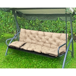 Poduszka ogrodowa 150x60x50 cm + 2 poduszki na ławkę huśtawkę wodoodporna beżowa