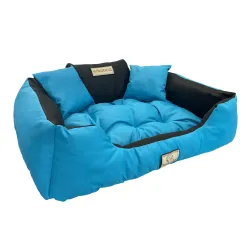 Legowisko dla psa kojec KINGDOG 145x115 cm personalizowane wodoodporne niebieskie