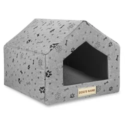 Legowisko personalizowane dla psa domek 50x40 cm H=38 cm łapy szare