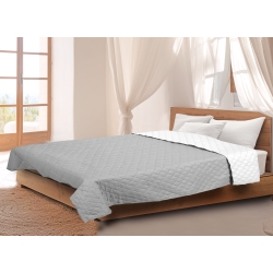 Narzuta na łóżko pikowana ultradźwiękowo 160x200 cm szaro-biała