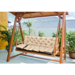 Poduszka ogrodowa 150x60x50 cm + 2 poduszki na ławkę huśtawkę wodoodporna beżowa