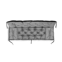 Poduszka ogrodowa 150x60x50 cm + 2 poduszki na ławkę huśtawkę wodoodporna szara