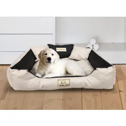 Legowisko dla psa kojec KINGDOG 115x95 cm personalizowane wodoodporne beżowe