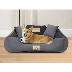 Legowisko dla psa kojec KINGDOG MM43 115x95 cm personalizowane rozbieralne antyslip ciemnoszare