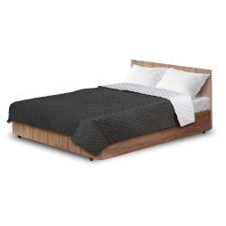 Narzuta na łóżko pikowana ultradźwiękowo 200x220 cm szaro-czarna
