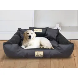 Legowisko dla psa kojec KINGDOG 75x65 cm personalizowane wodoodporne czarne