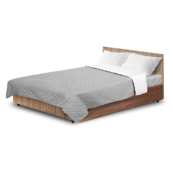 Narzuta na łóżko pikowana ultradźwiękowo 220x240 cm szaro-biała