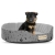 Legowisko personalizowane dla psa z gąbki len + codura 80x70 cm antyslip kości czarne