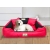 Legowisko dla psa kojec KINGDOG 145x115 cm personalizowane wodoodporne czerwone