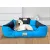 Legowisko dla psa kojec KINGDOG 55x45 cm personalizowane wodoodporne niebieskie